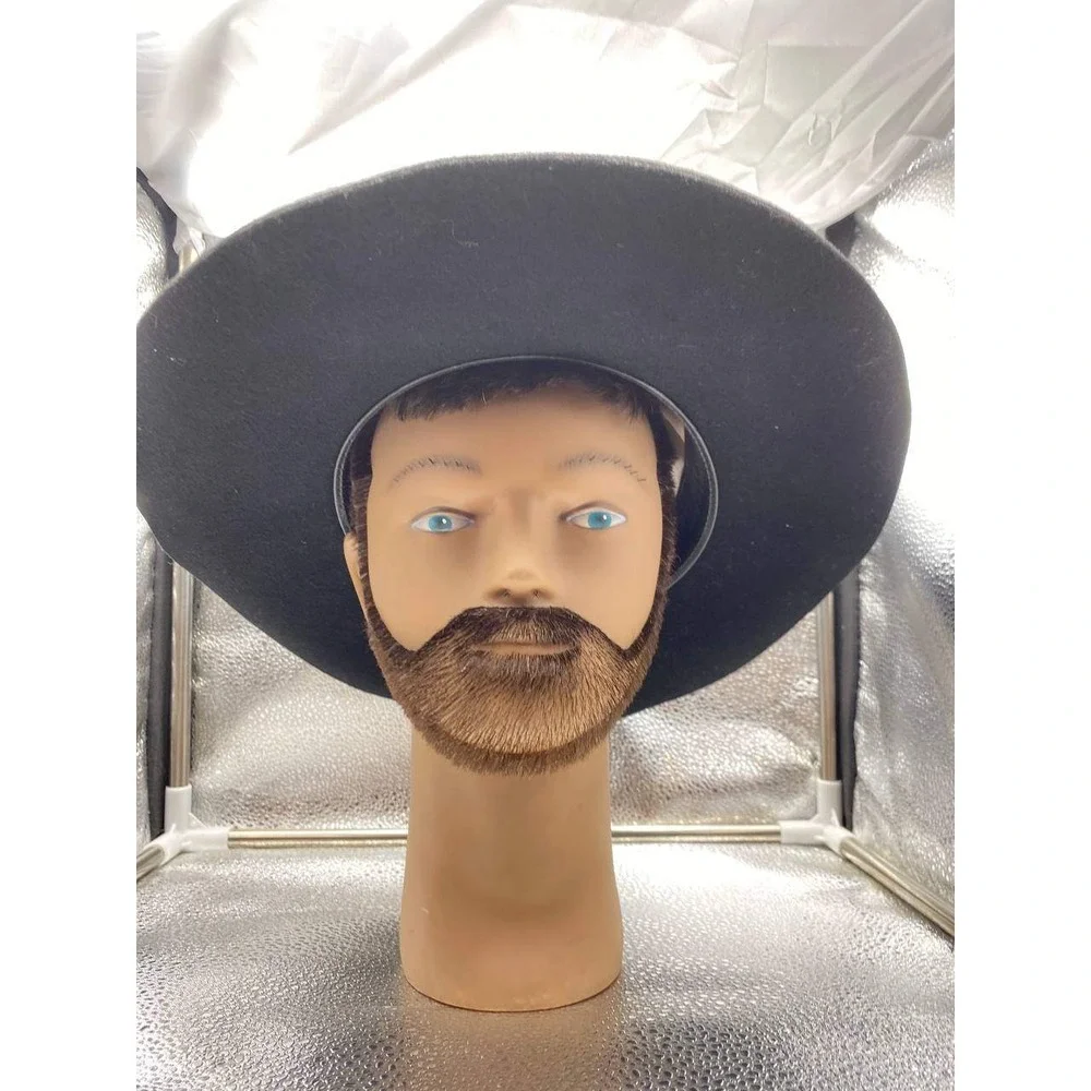 Bee Hat Co Cowboy‎ Hat Mens 7 1/4 Black Felt Turquoise Concho Wide Brim Western